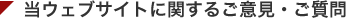 当ウェブサイトに関するご意見・ご質問